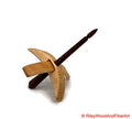 Mini Turkish Drop Spindle - Sitka Spruce Whorl with Cocobolo Shaft on white background