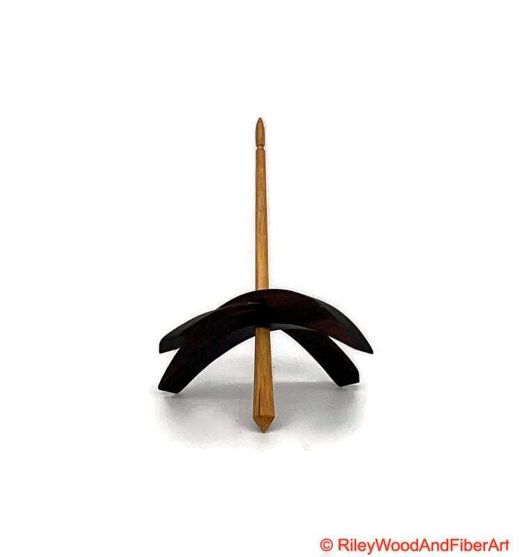 Medium Turkish Drop Spindle - Walnut Whorl with Hickory Shaft made by Riley Wood and Fiber Art