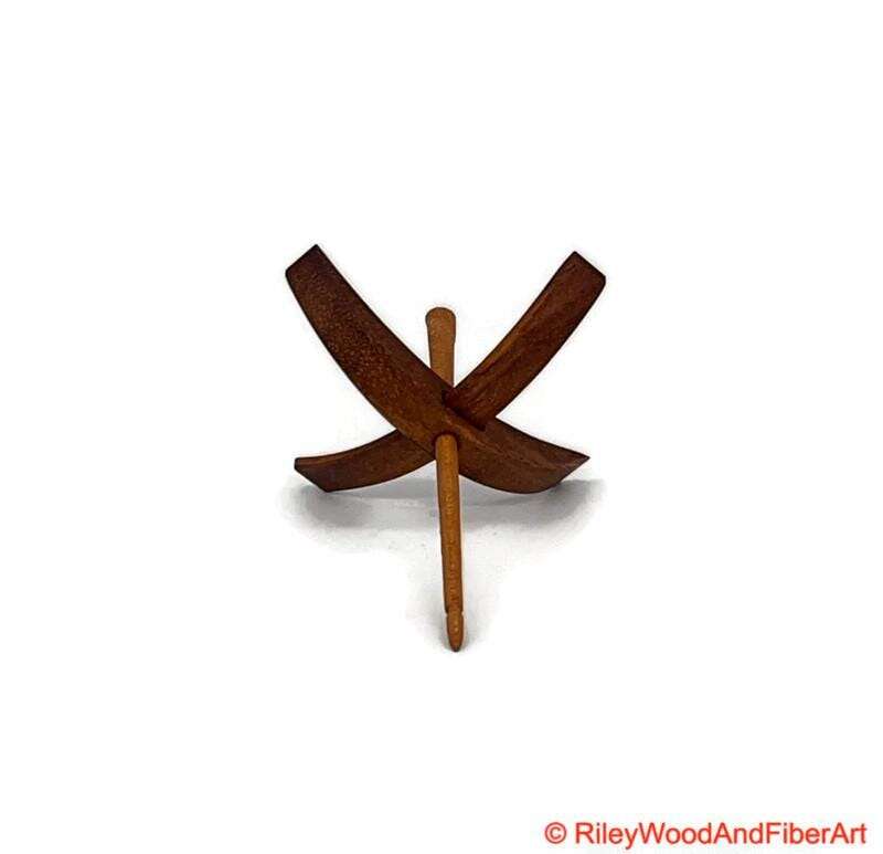 Medium Turkish Drop Spindle - Monkey Pod Whorl with Cherry Shaft made by Riley Wood and Fiber Art