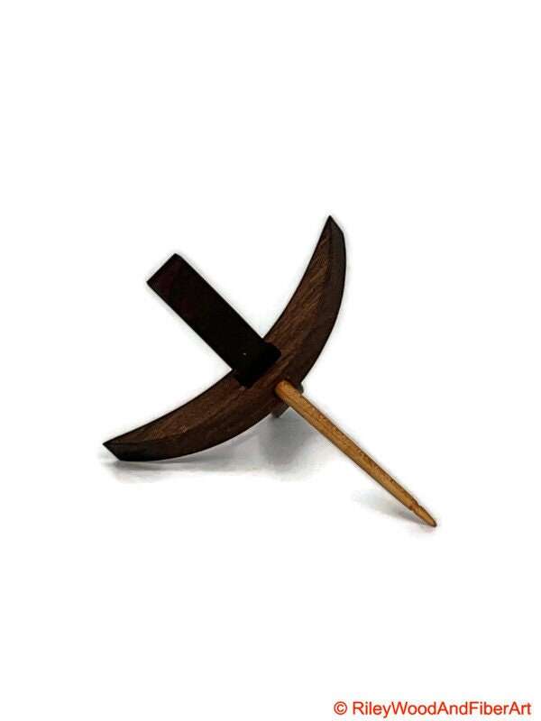 Medium Turkish Drop Spindle - Walnut Whorl with Maple Shaft made by Riley Wood and Fiber Art