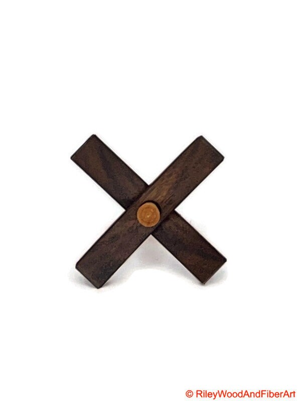 Mini Turkish Drop Spindle - Walnut Whorl with Maple Shaft Made by Riley Wood and Fiber Art