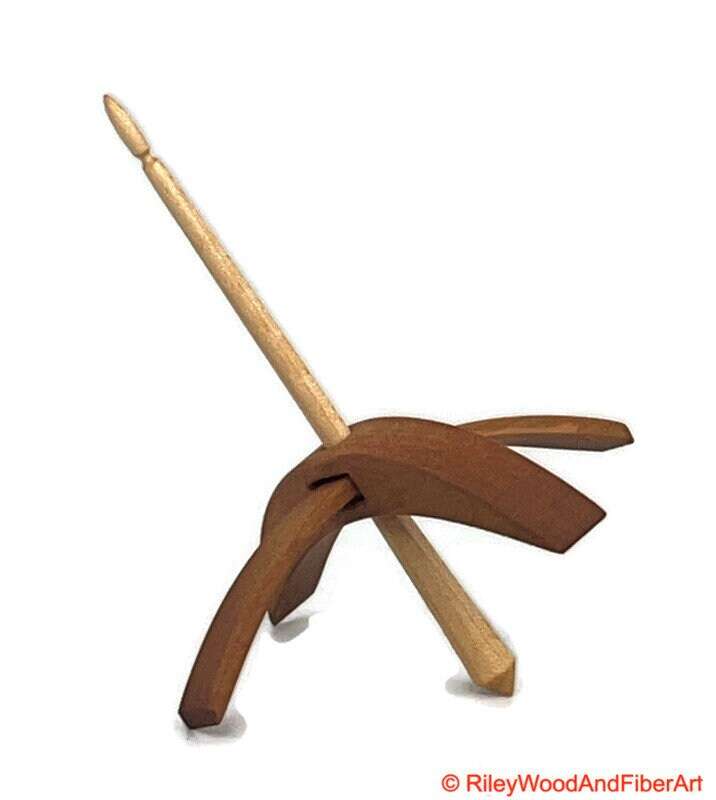 Medium Turkish Drop Spindle - Cherry Whorl with Apple Shaft made by Riley Wood and Fiber Art