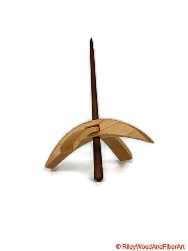Medium Turkish Drop Spindle - Maple Whorl with Walnut Shaft made by Riley Wood and Fiber Art