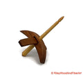 Mini Turkish Drop Spindle - Cherry Whorl with Curly Maple Shaft on white background
