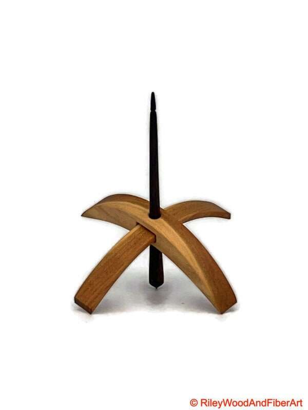Medium Turkish Drop Spindle - Cherry at Demarcation Whorl with Cocobolo Shaft made by Riley Wood and Fiber Art