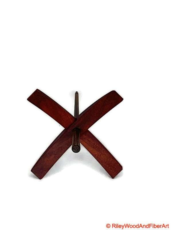 Mega Turkish Drop Spindle - Granadillo Whorl with Walnut Shaft made by Riley Wood and Fiber Art