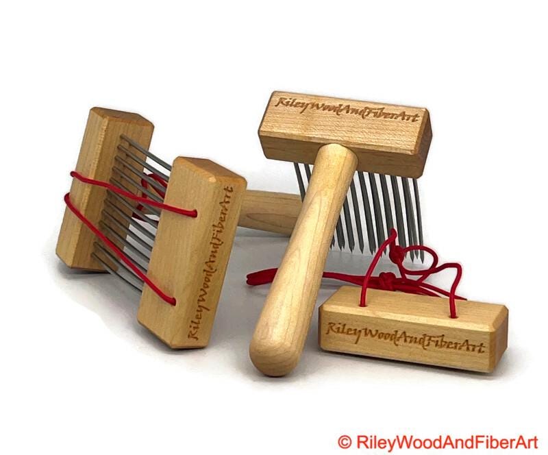 Wool Combs with Covers made by Riley Wood and Fiber Art