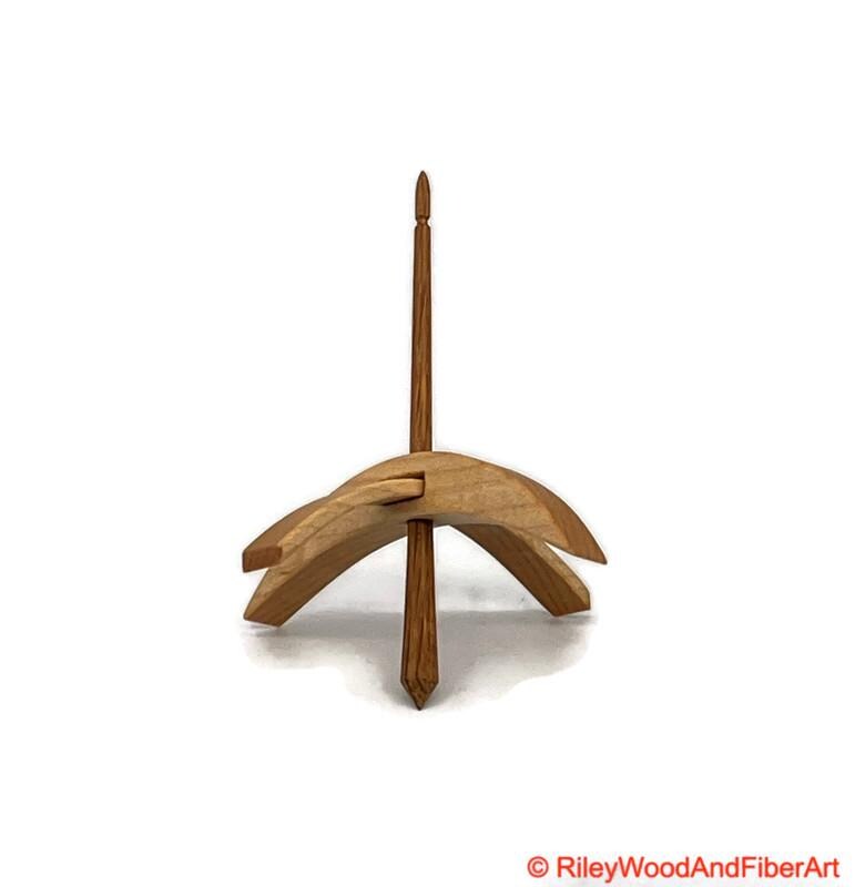 Medium Turkish Drop Spindle - Maple Whorl with White Oak Shaft made by Riley Wood and Fiber Art