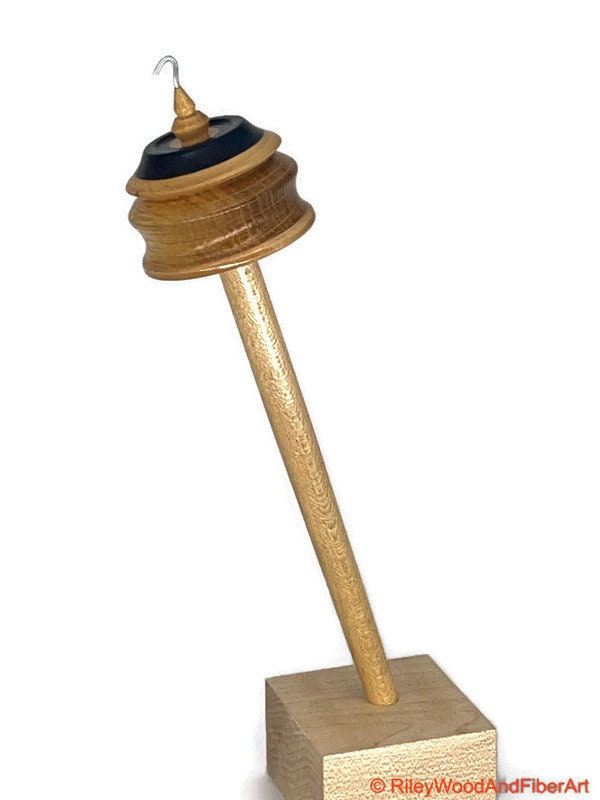 Top Whorl Drop Spindle - Walnut, Maple & White Oak - 45g Made by Riley Wood and Fiber Art