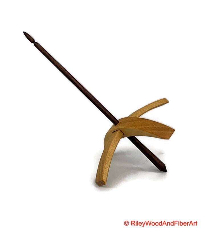 Mega Turkish Drop Spindle - Avodire Whorl with Walnut Shaft made by Riley Wood and Fiber Art