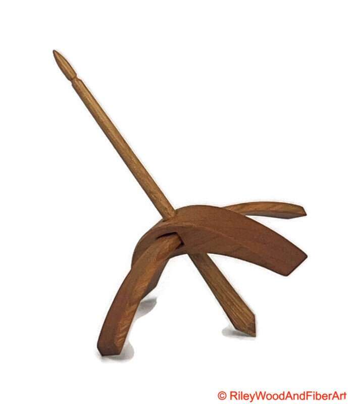 Medium Turkish Drop Spindle - Cherry Whorl with Hickory Shaft made by Riley Wood and Fiber Art
