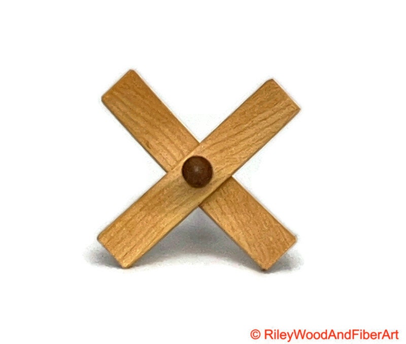 Mini Turkish Drop Spindle - Maple Whorl with Cherry Shaft made by Riley Wood and Fiber Art