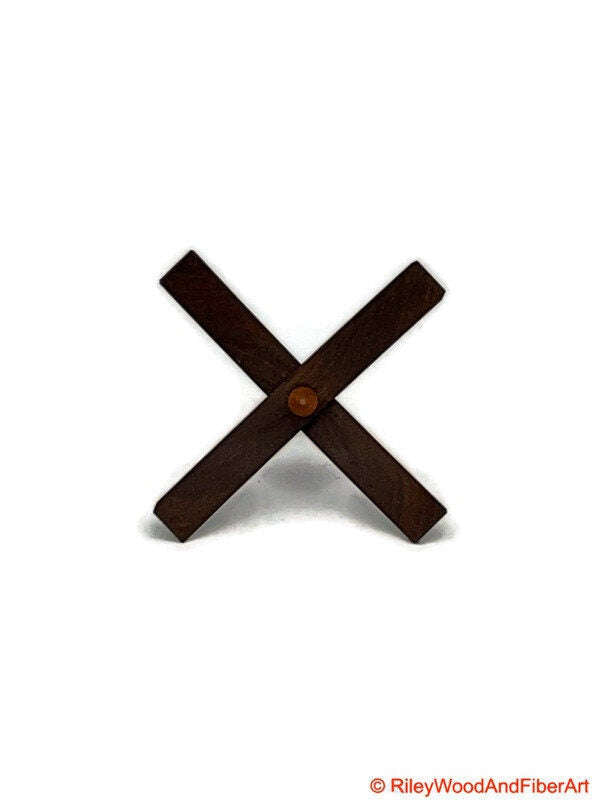 Medium Turkish Drop Spindle - Walnut Whorl with Cherry Shaft made by Riley Wood and Fiber Art