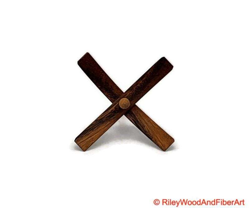 Medium Turkish Drop Spindle - Monkey Pod Whorl with Maple Shaft made by Riley Wood and Fiber Art