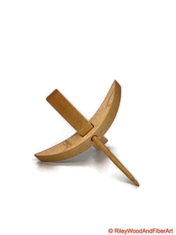 Medium Turkish Drop Spindle - Maple Whorl with Maple Shaft made by Riley Wood and Fiber Art