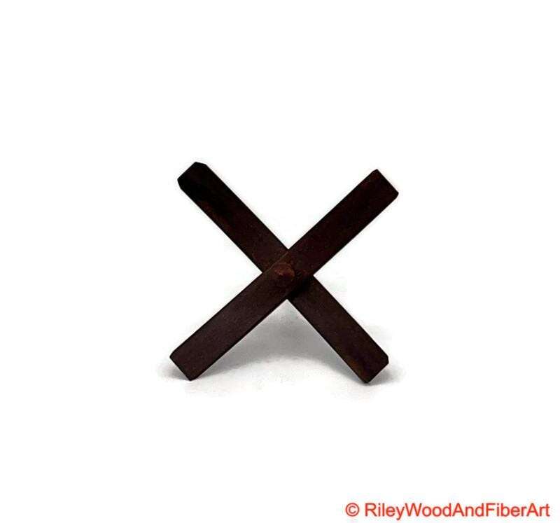 Medium Turkish Drop Spindle - Walnut Whorl with Red Heart Shaft made by Riley Wood and Fiber Art