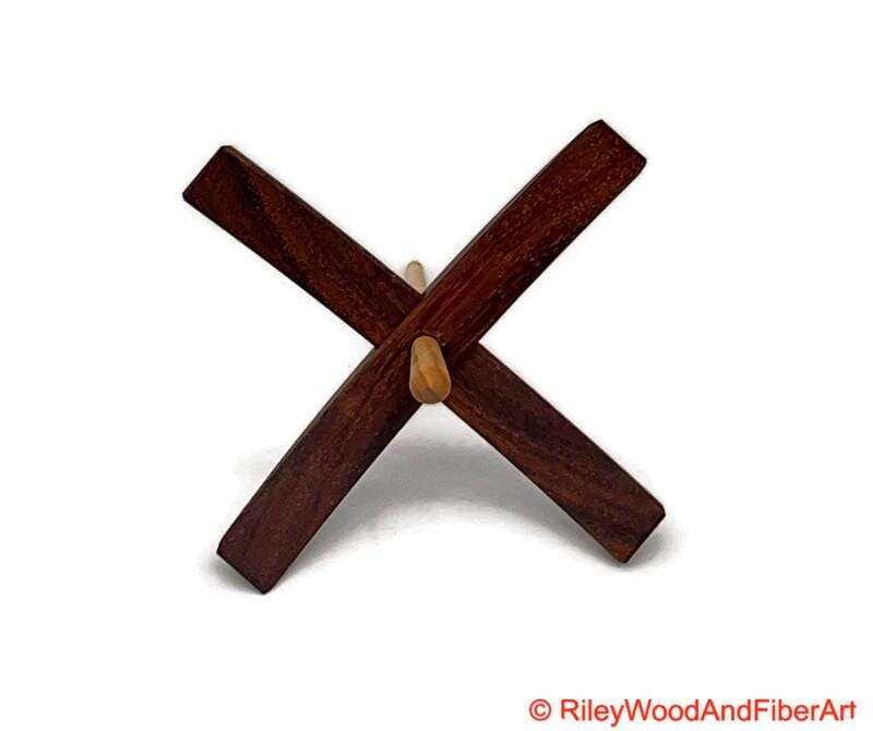 Mega Turkish Drop Spindle - Tzalam Whorl with Maple Shaft made by Riley Wood and Fiber Art