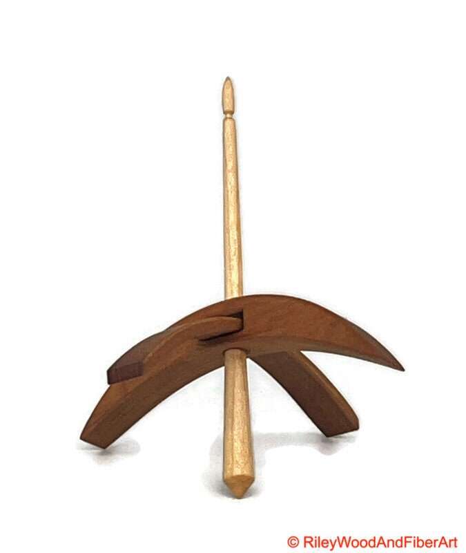 Medium Turkish Drop Spindle - Cherry Whorl with Apple Shaft made by Riley Wood and Fiber Art