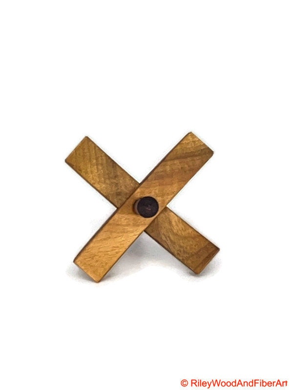 Mini Turkish Drop Spindle - Myrtle Whorl with Purple Heart Shaft on white background