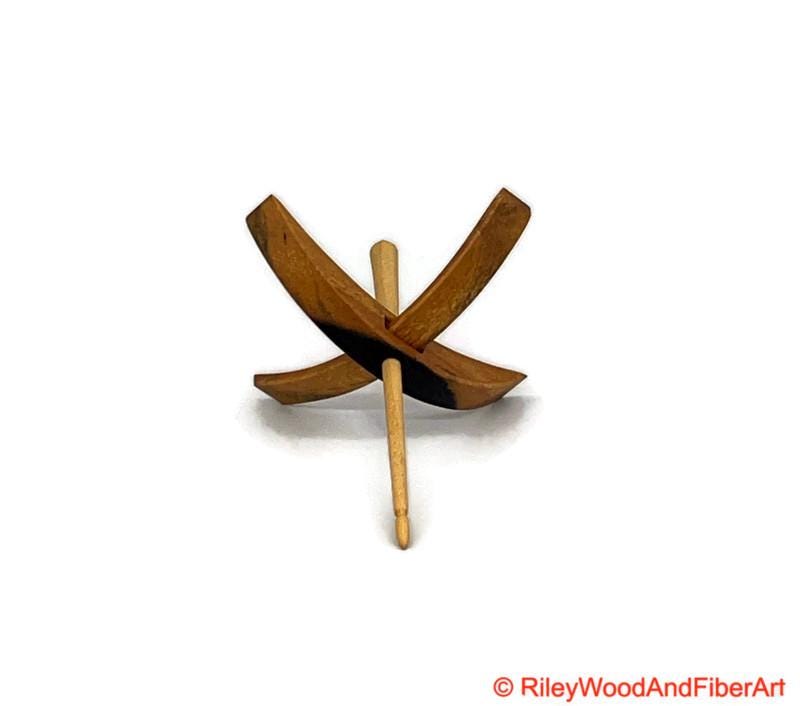 Medium Turkish Drop Spindle - Katalox Mostly Sapwood Whorl with Maple Shaft made by Riley Wood and Fiber Art