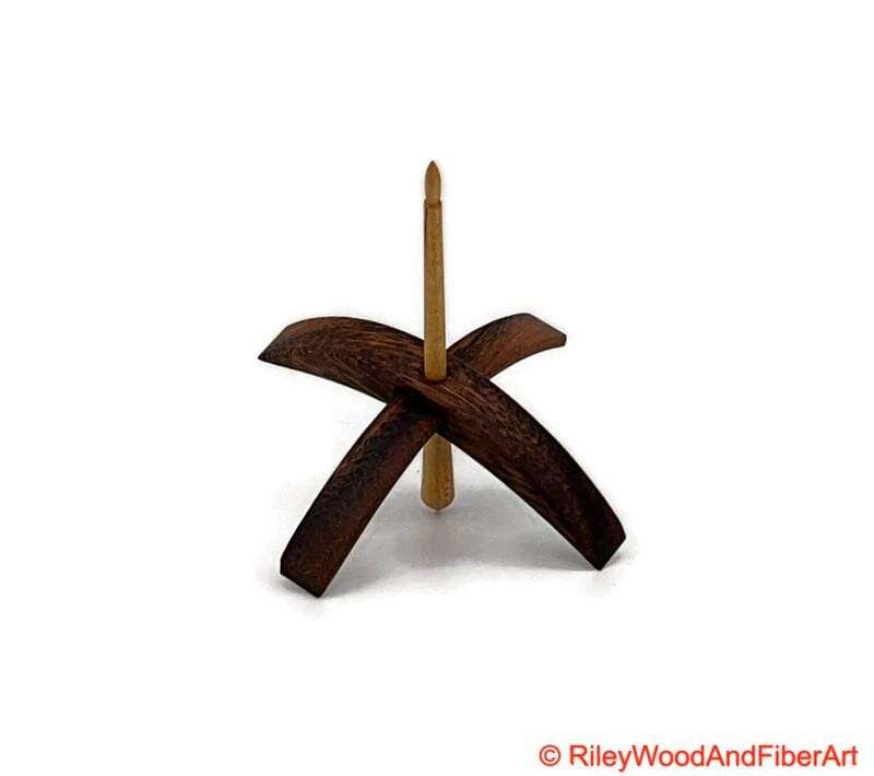 Medium Turkish Drop Spindle - Monkey Pod Whorl with Maple Shaft made by Riley Wood and Fiber Art