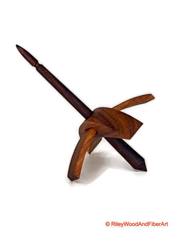 Mini Turkish Drop Spindle - Canary Whorl with Cocobolo Shaft made by Riley Wood and Fiber Art