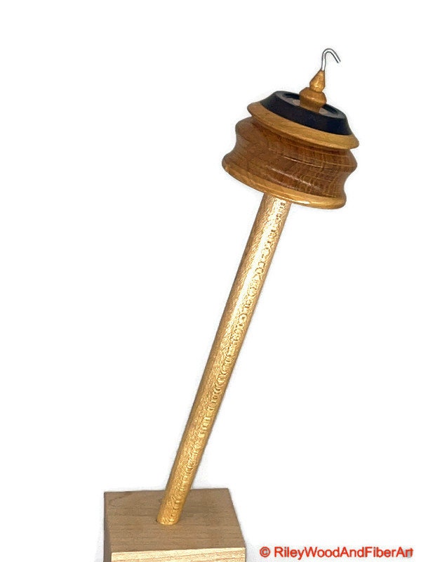 Top Whorl Drop Spindle - Walnut, Maple & White Oak - 45g Made by Riley Wood and Fiber Art