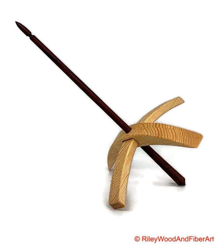 Mega Turkish Drop Spindle - Sitka Spruce Whorl with Honduran Rosewood Shaft made by Riley Wood and Fiber Art