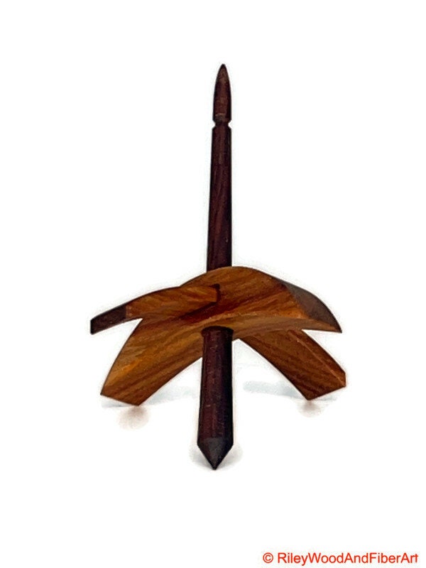 Mini Turkish Drop Spindle - Canary Whorl with Cocobolo Shaft made by Riley Wood and Fiber Art