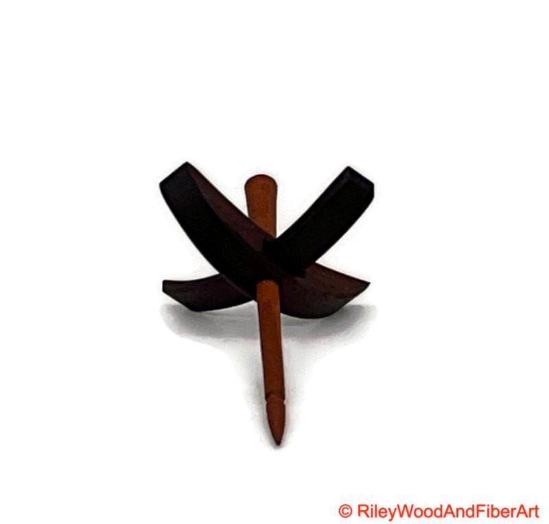 Mini Turkish Drop Spindle - Walnut Whorl with Plum Shaft made by Riley Wood and Fiber Art