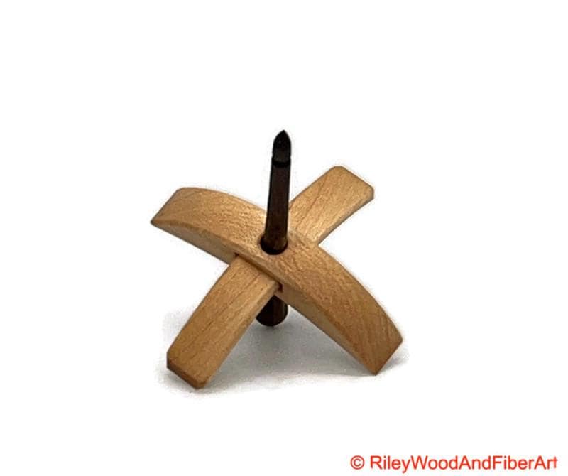 Mini Turkish Drop Spindle - Maple Whorl with Honduran Rosewood Shaft made by Riley Wood and Fiber Art