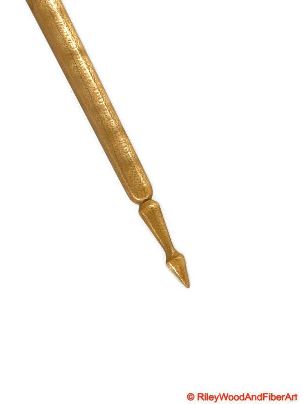 Top Whorl Drop Spindle - Maple & Walnut - Curly Maple Shaft - 35g on white background