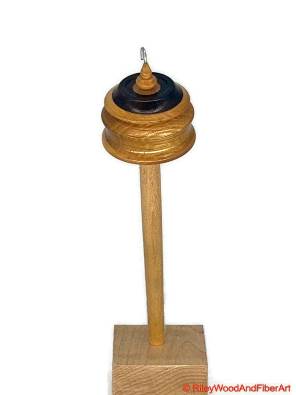 Top Whorl Drop Spindle - Walnut, Maple & White Oak - 45g Made by Riley Wood and Fiber Art