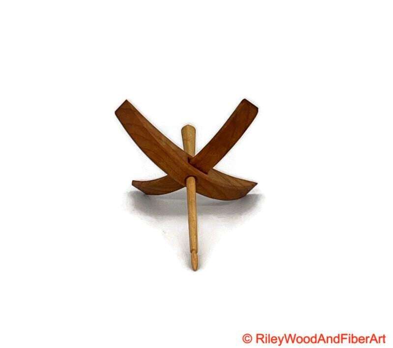 Medium Turkish Drop Spindle - Alder Whorl with Maple Shaft made by Riley Wood and Fiber Art