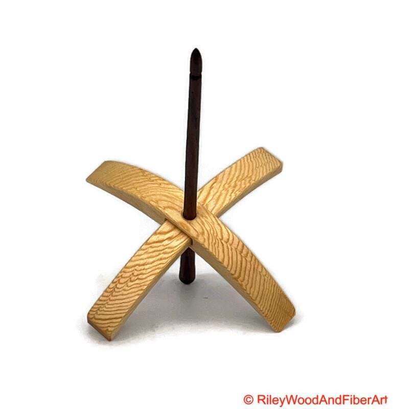 Mega Turkish Drop Spindle - Sitka Spruce Whorl with Honduran Rosewood Shaft made by Riley Wood and Fiber Art