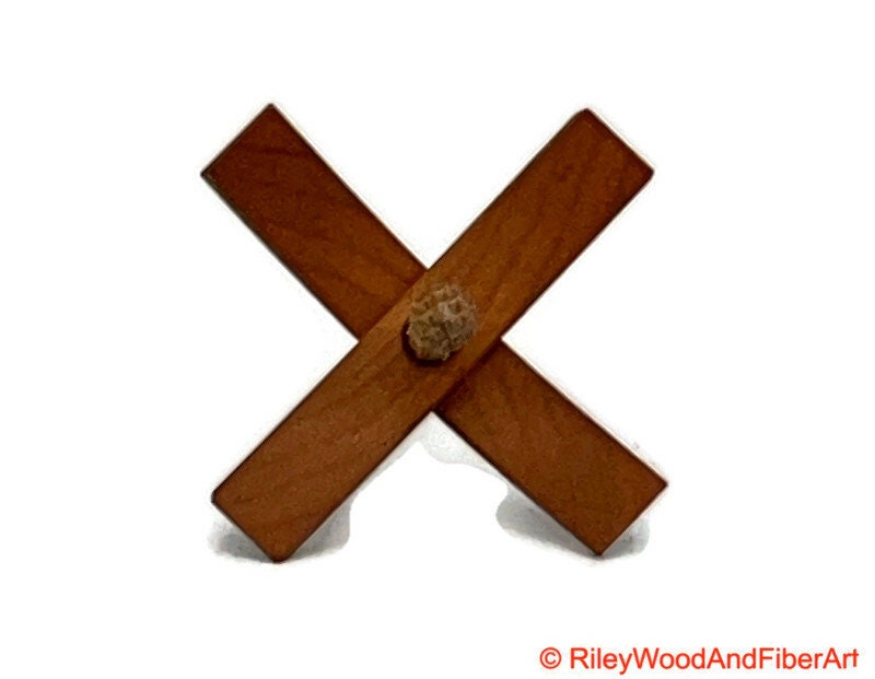 Mini Turkish Drop Spindle - Cherry Whorl with White Oak Shaft on white background