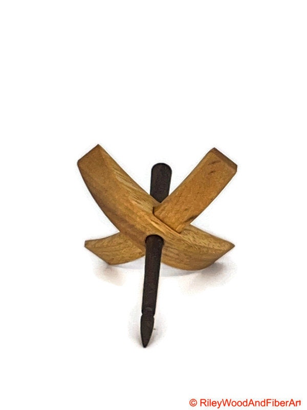 Mini Turkish Drop Spindle - Myrtle Whorl with Walnut Shaft made by Riley Wood and Fiber Art