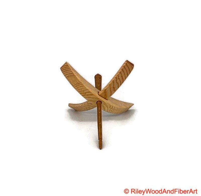 Medium Turkish Drop Spindle - Sitka Spruce Whorl with White Oak Shaft made by Riley Wood and Fiber Art
