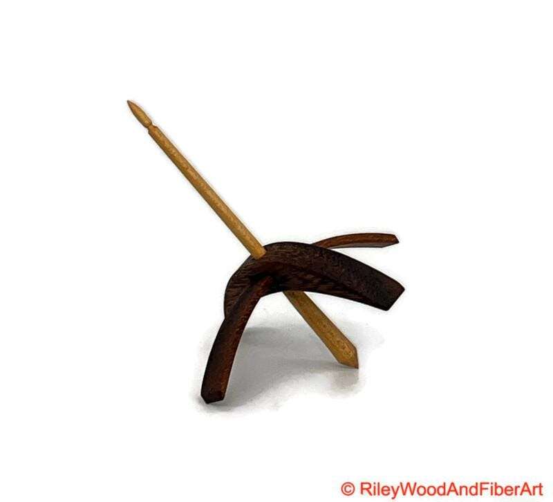 Medium Turkish Drop Spindle - Monkey Pod Whorl with Maple Shaft made by Riley Wood and Fiber Art
