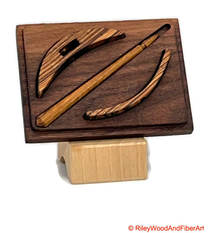 Mini Turkish Drop Spindle Box - Handmade Storage on white background