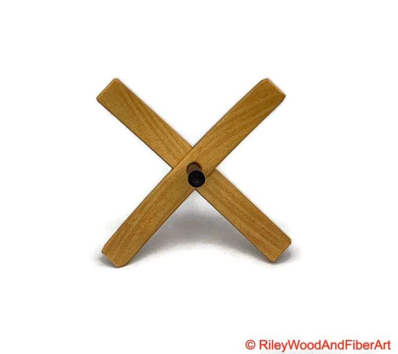 Mega Turkish Drop Spindle - Avodire Whorl with Walnut Shaft made by Riley Wood and Fiber Art