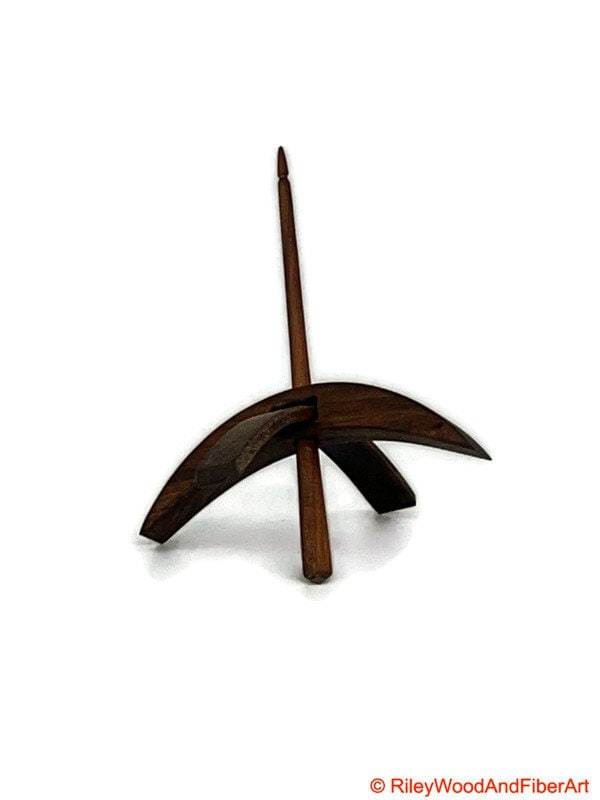 Medium Turkish Drop Spindle - Walnut Whorl with Walnut Shaft made by Riley Wood and Fiber Art
