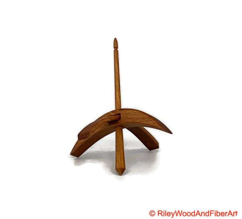 Medium Turkish Drop Spindle - Alder Whorl with Cherry Shaft made by Riley Wood and Fiber Art