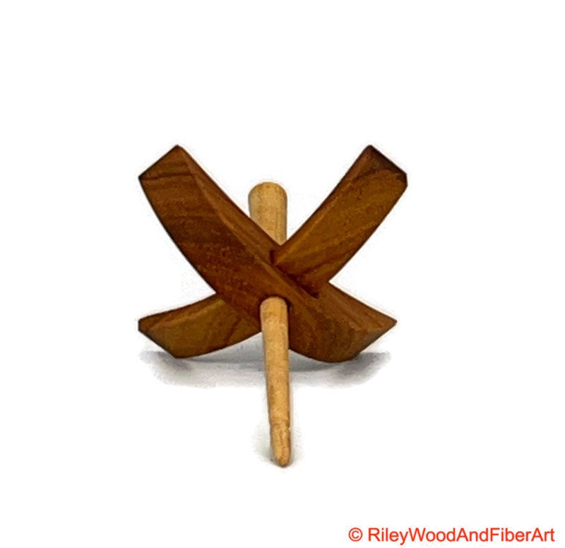 Mini Turkish Drop Spindle - Canary Whorl with Curly Maple Shaft made by Riley Wood and Fiber Art