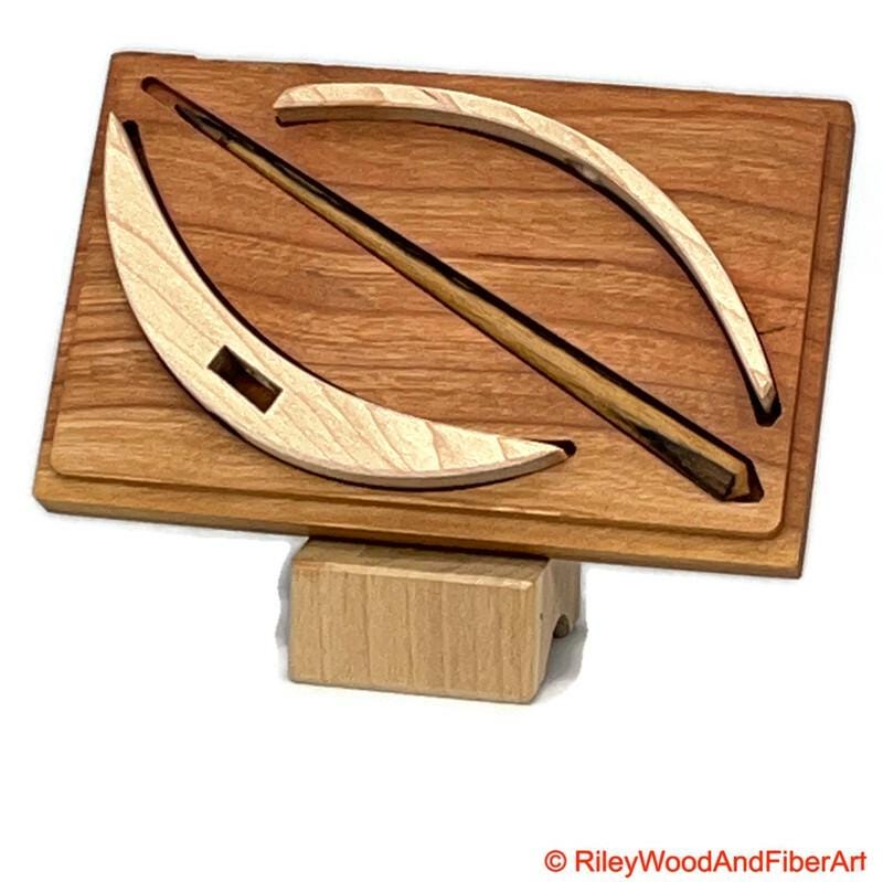 Medium Turkish Drop Spindle Box - Handmade Storage on white background
