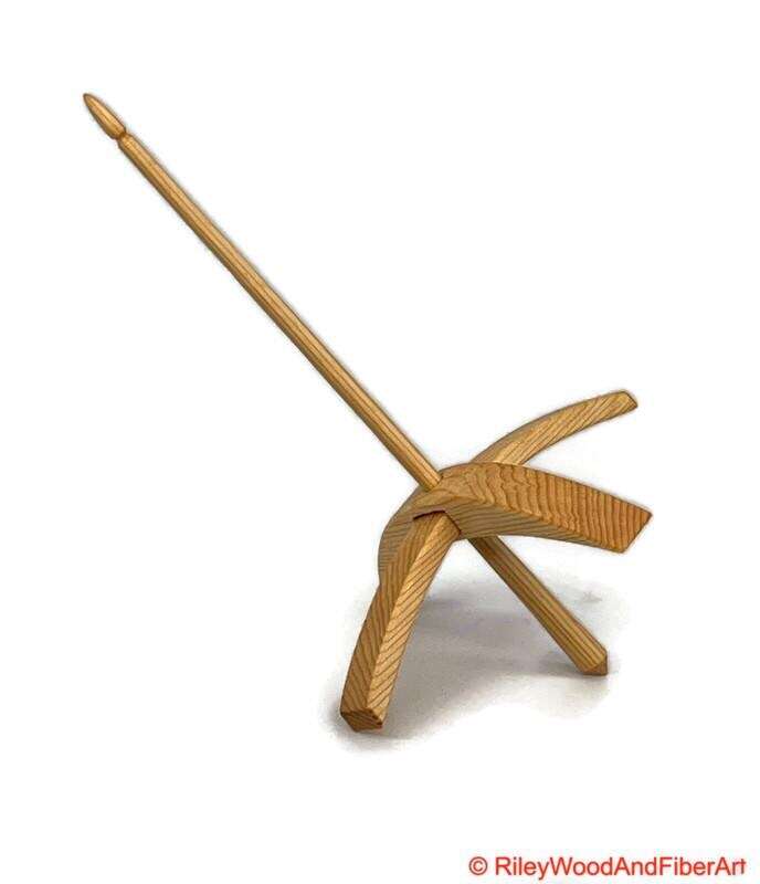 Mega Turkish Drop Spindle - Sitka Spruce Whorl with Maple Shaft made by Riley Wood and Fiber Art