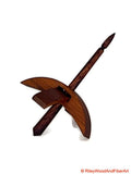 Mini Turkish Drop Spindle - Cherry Whorl with Chechen Shaft on white background