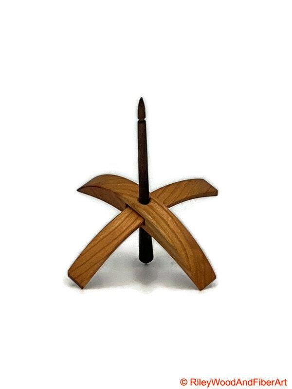 Medium Turkish Drop Spindle - Cherry Whorl with Walnut Shaft made by Riley Wood and Fiber Art