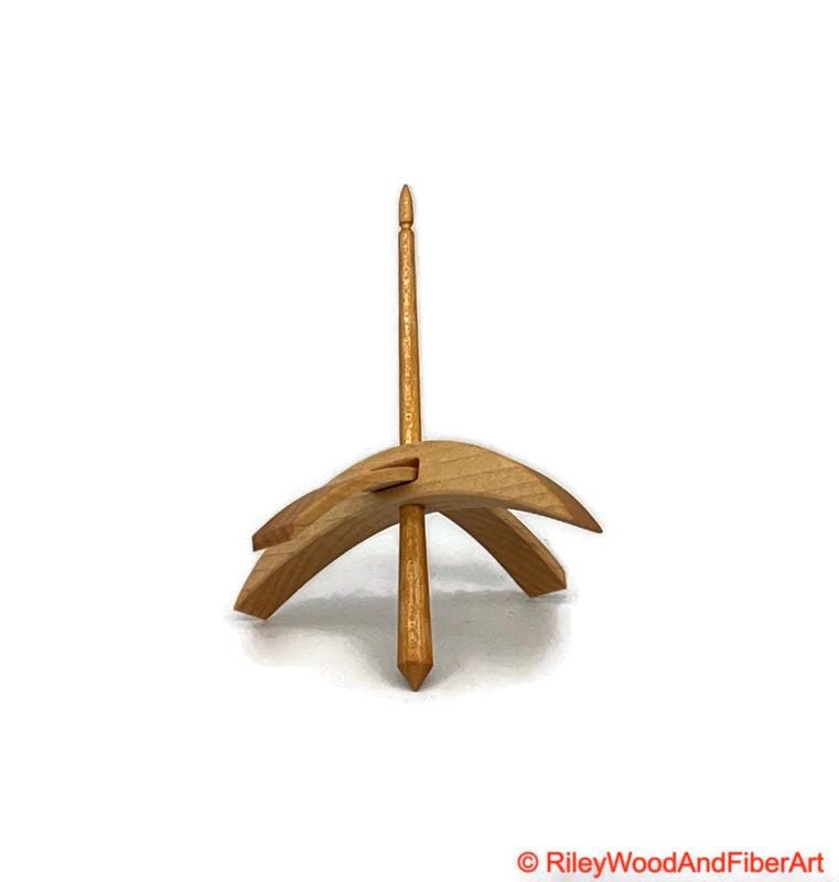 Medium Turkish Drop Spindle - Maple Whorl with Apple Shaft made by Riley Wood and Fiber Art