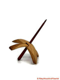 Medium Turkish Drop Spindle - Cherry at Demarcation Whorl with Red Heart Shaft made by Riley Wood and Fiber Art